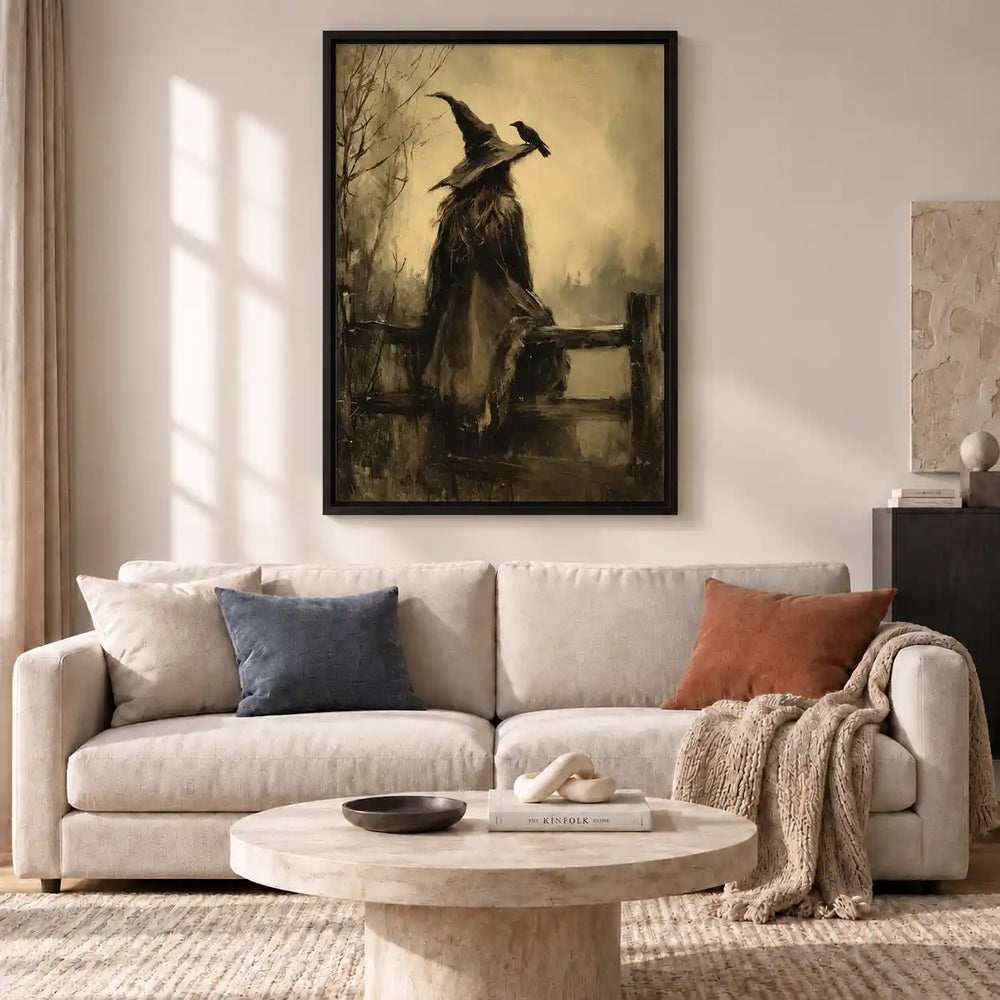 Witch And Raven At Fence Wall Art 2