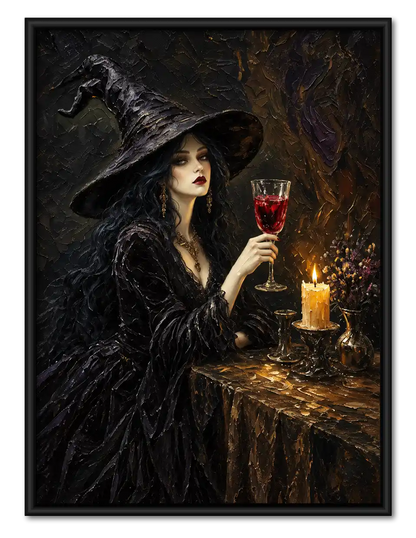 Witch Drinking By Candlelight Wall Art 1