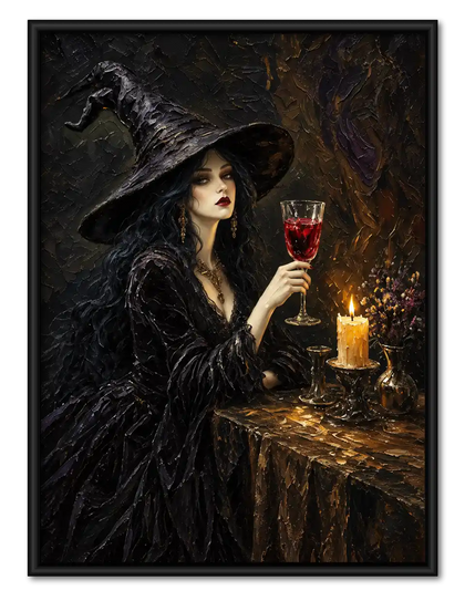 Witch Drinking By Candlelight Wall Art