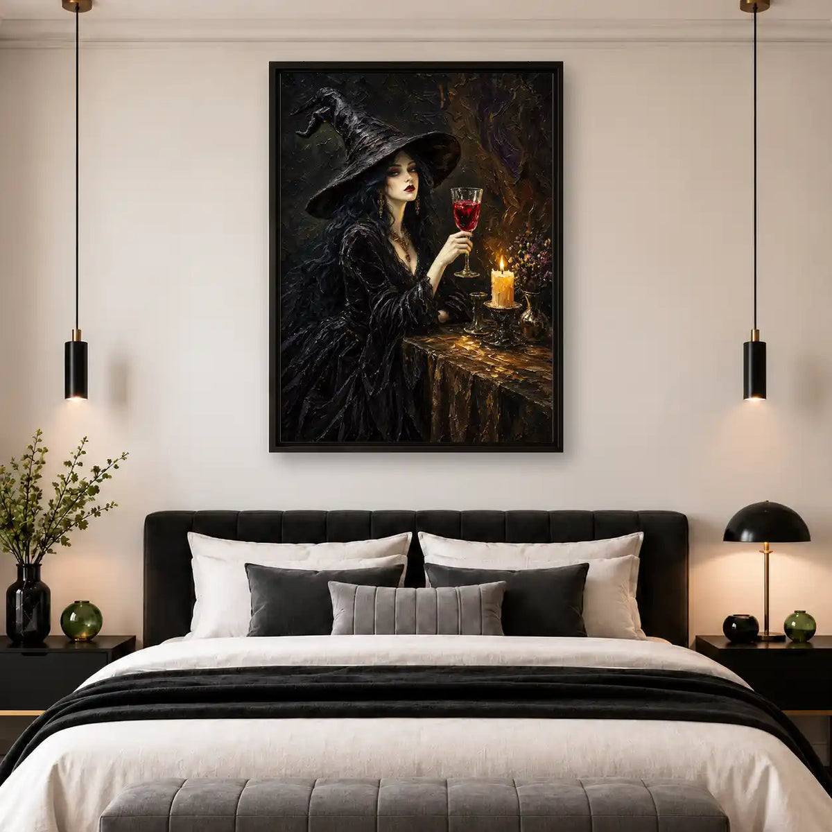 Witch Drinking By Candlelight Wall Art 4