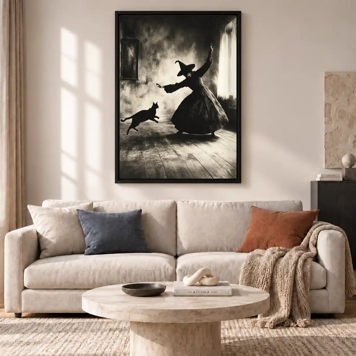 Witch Serving Coffee To Cat Wall Art 2