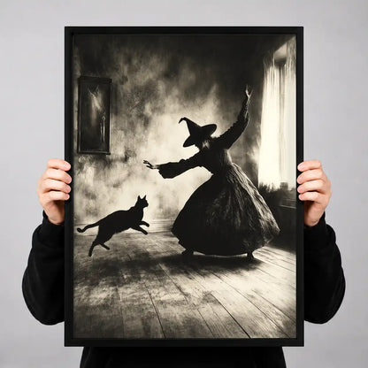 Witch Serving Coffee To Cat Wall Art 3