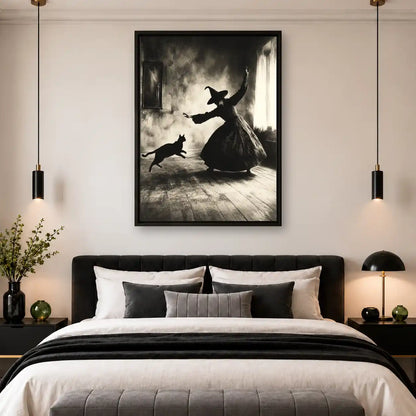 Witch Serving Coffee To Cat Wall Art 4