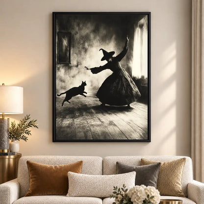 Witch Serving Coffee To Cat Wall Art 5