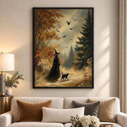 Witch Walking Through Autumn Forest Wall Art 5