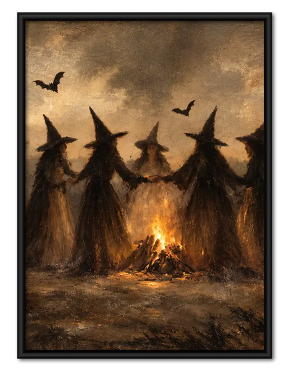 Witches Around Bonfire Wall Art 1