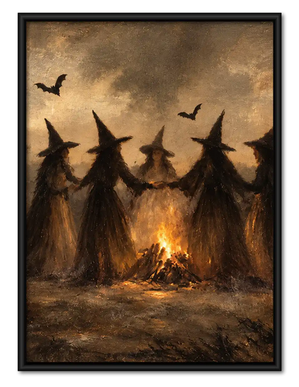 Witches Around Bonfire Wall Art
