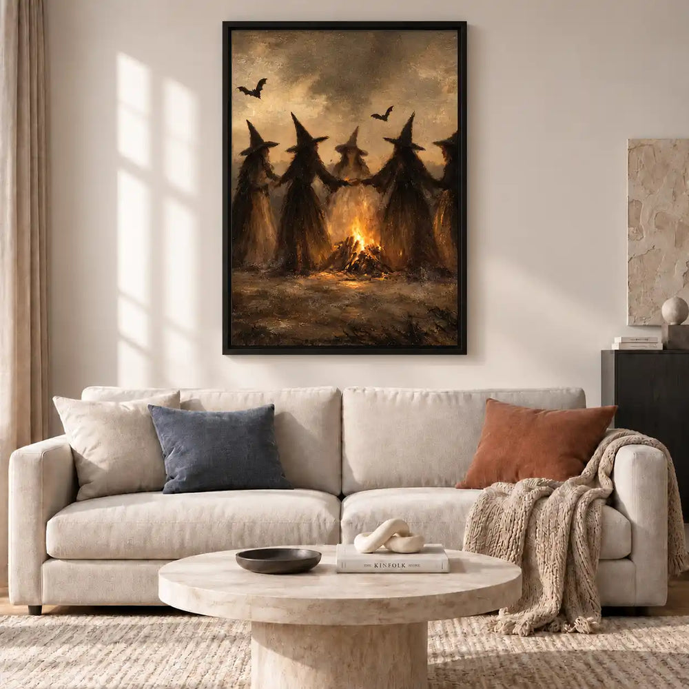 Witches Around Bonfire Wall Art 2