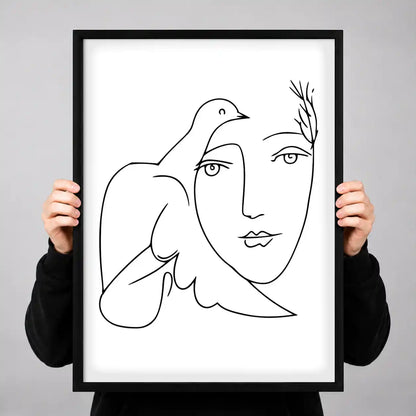 Woman And Peace Dove Line Art Wall Art 3