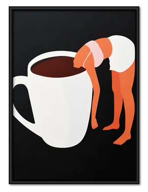 Woman Draped Over Coffee Mug Wall Art