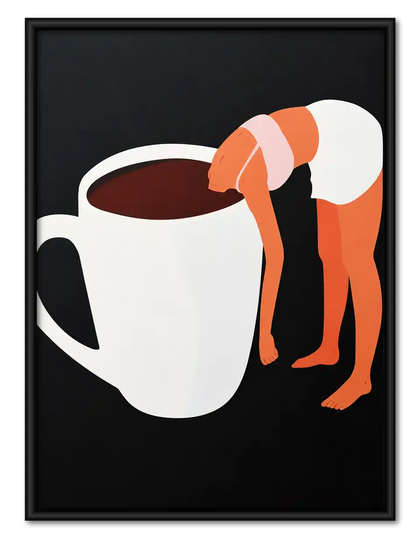 Woman Draped Over Coffee Mug Wall Art