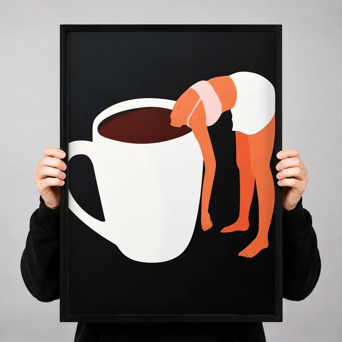 Woman Draped Over Coffee Mug Wall Art 3