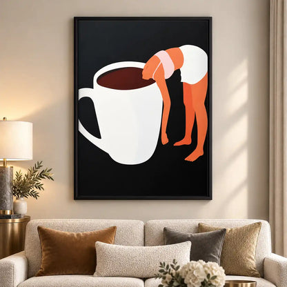 Woman Draped Over Coffee Mug Wall Art 5