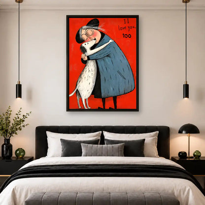 Woman Hugging Spotted Dog Wall Art 4