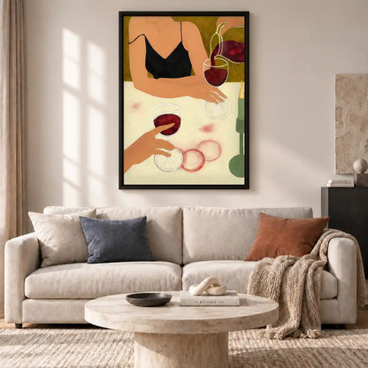Women Sharing Red Wine Wall Art 2