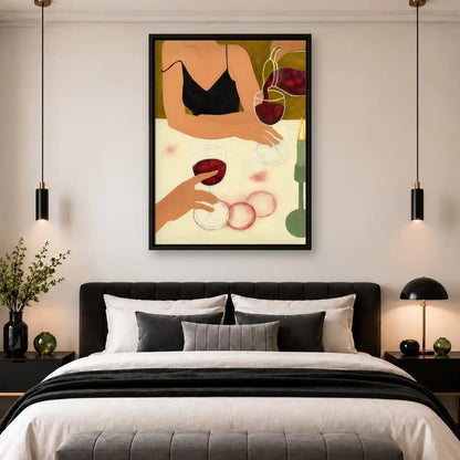 Women Sharing Red Wine Wall Art 4