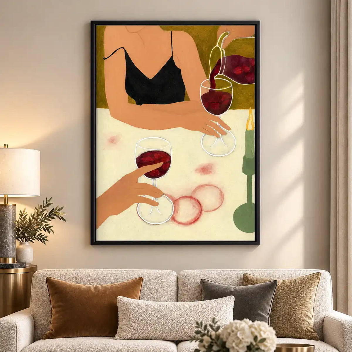 Women Sharing Red Wine Wall Art 5
