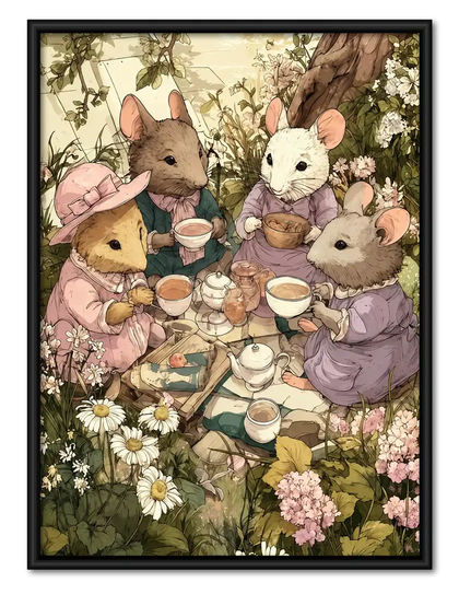 Woodland Mice Tea Party Wall Art