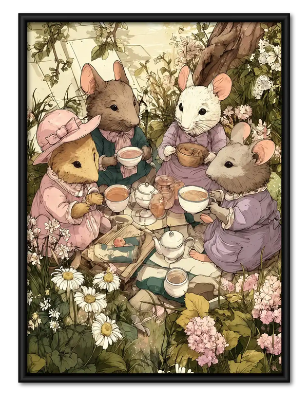 Woodland Mice Tea Party Wall Art
