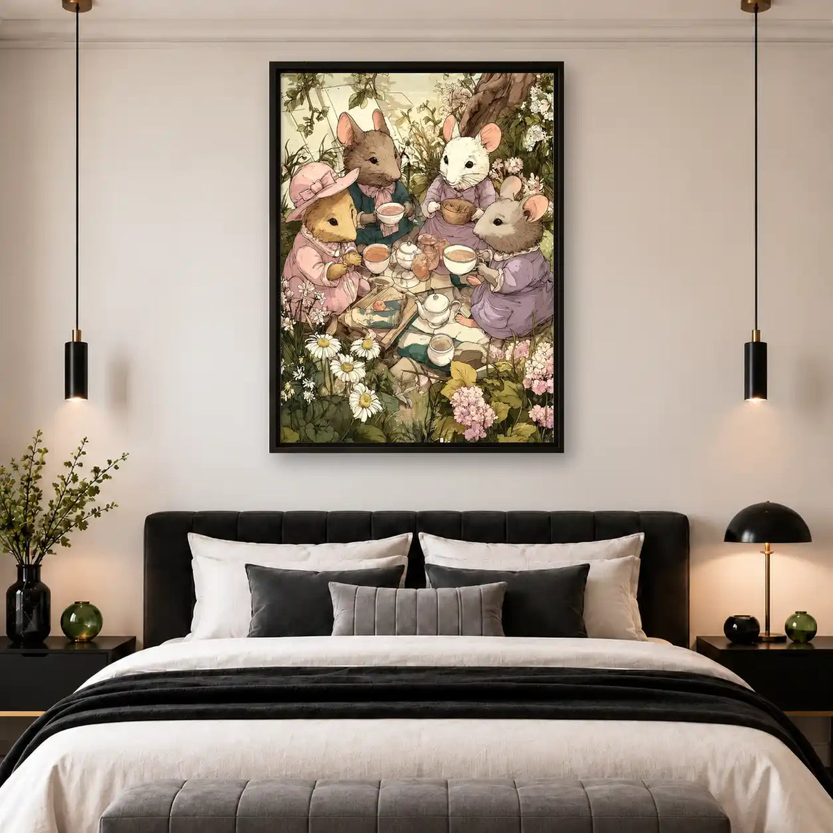 Woodland Mice Tea Party Wall Art 4