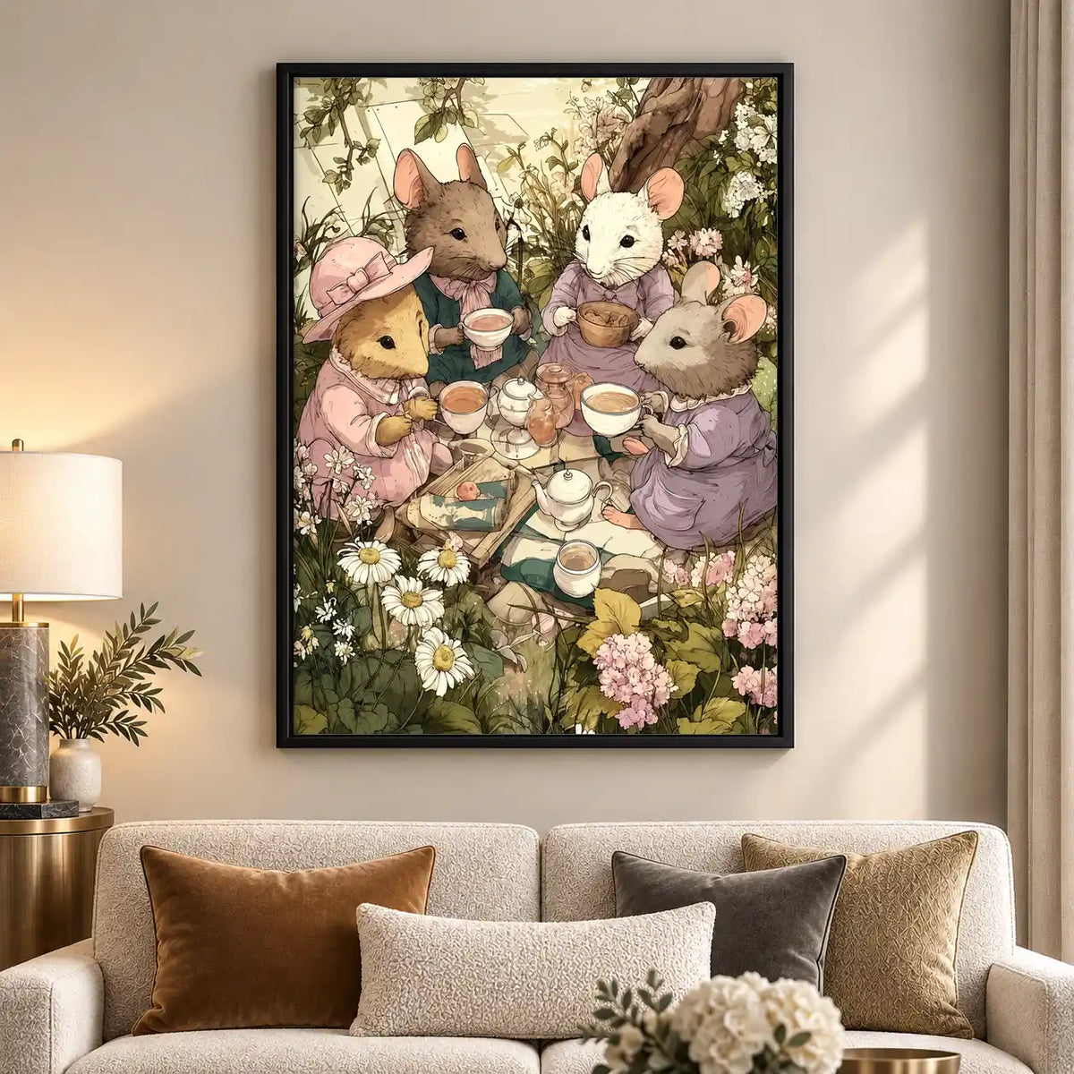 Woodland Mice Tea Party Wall Art 5