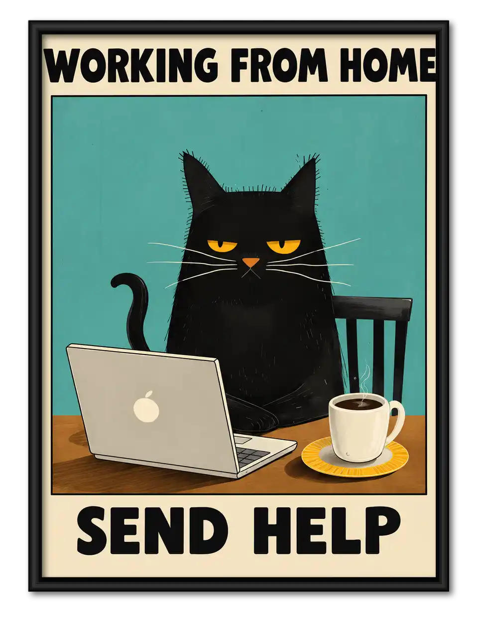 Working From Home Cat Wall Art 1