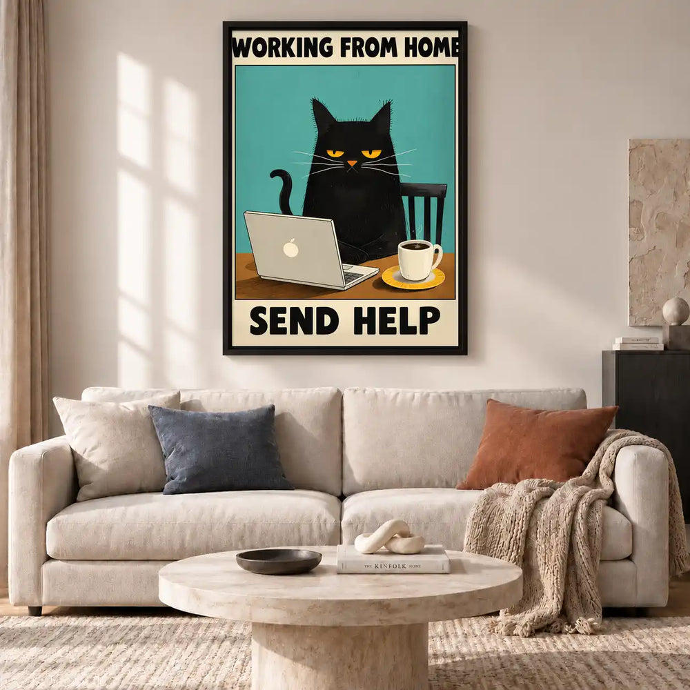 Working From Home Cat Wall Art 2