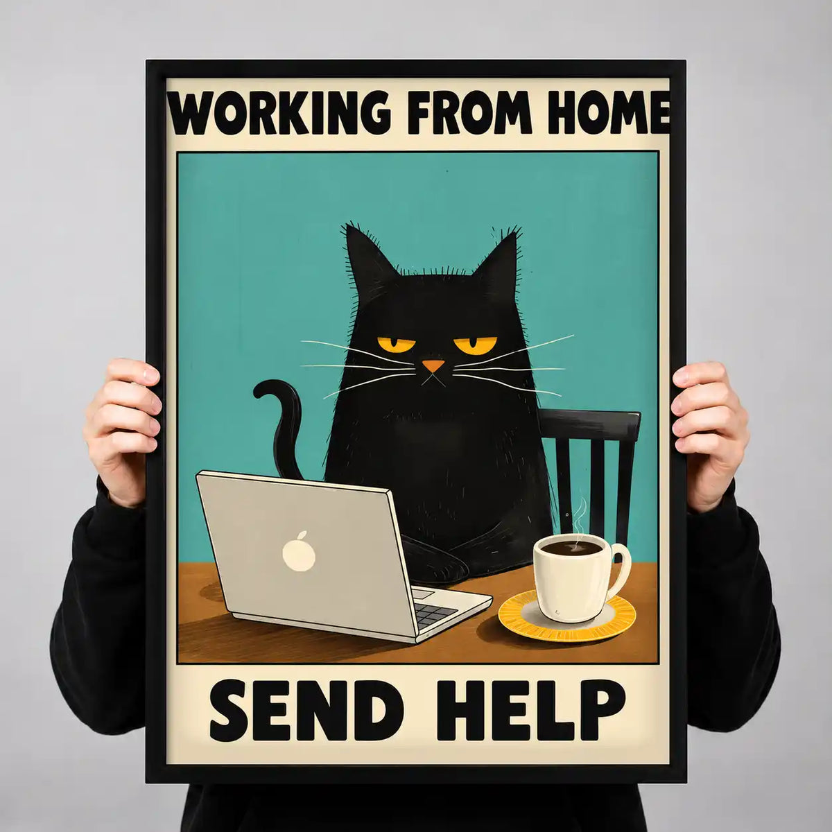 Working From Home Cat Wall Art 3