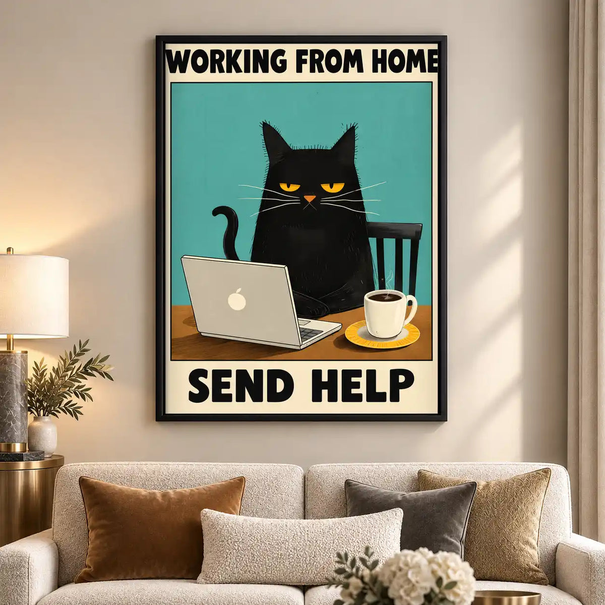 Working From Home Cat Wall Art 5