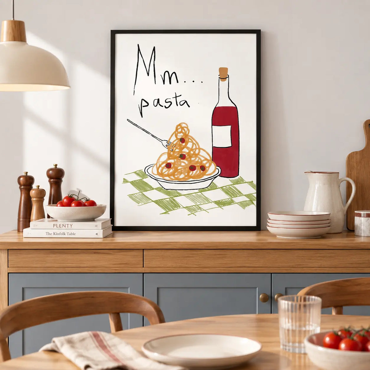 Pasta and Wine Sketch Wall Art 4