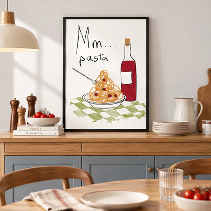 Pasta and Wine Sketch Wall Art 4