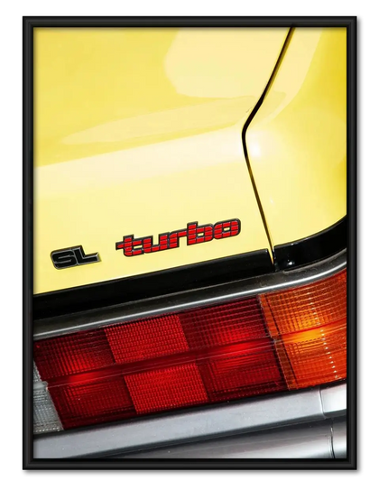 Vintage Yellow Sports Car Detail Wall Art