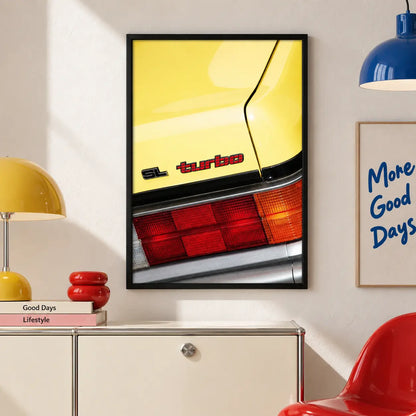Vintage Yellow Sports Car Detail Wall Art 5