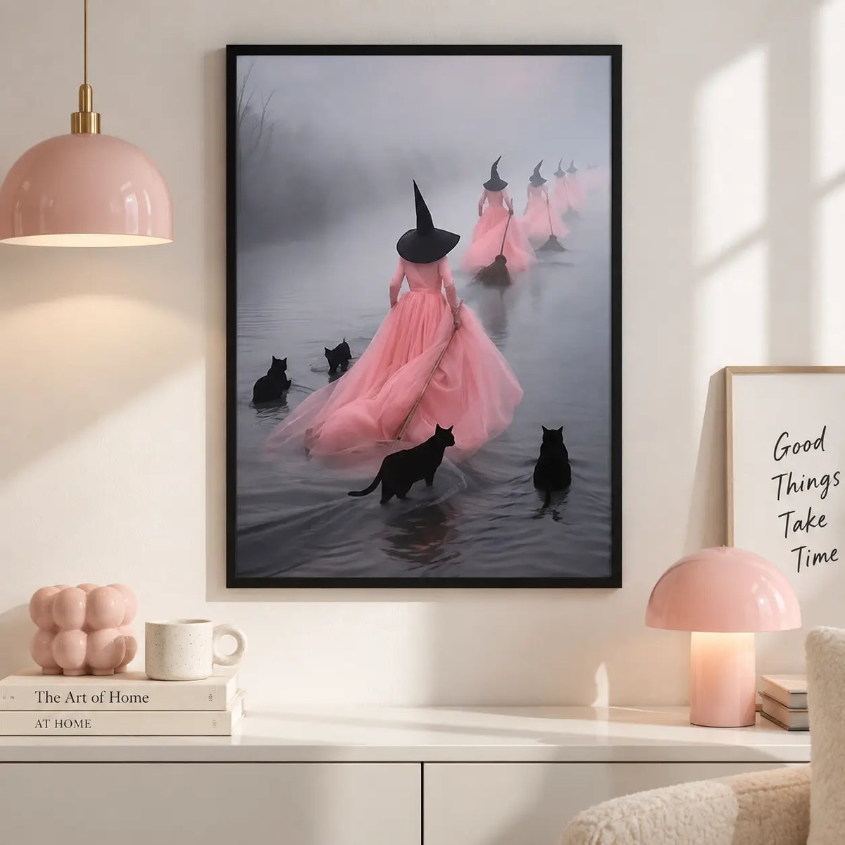 Witch Cat Fantasy Mist Wall Art 2