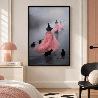 Witch Cat Fantasy Mist Wall Art 3