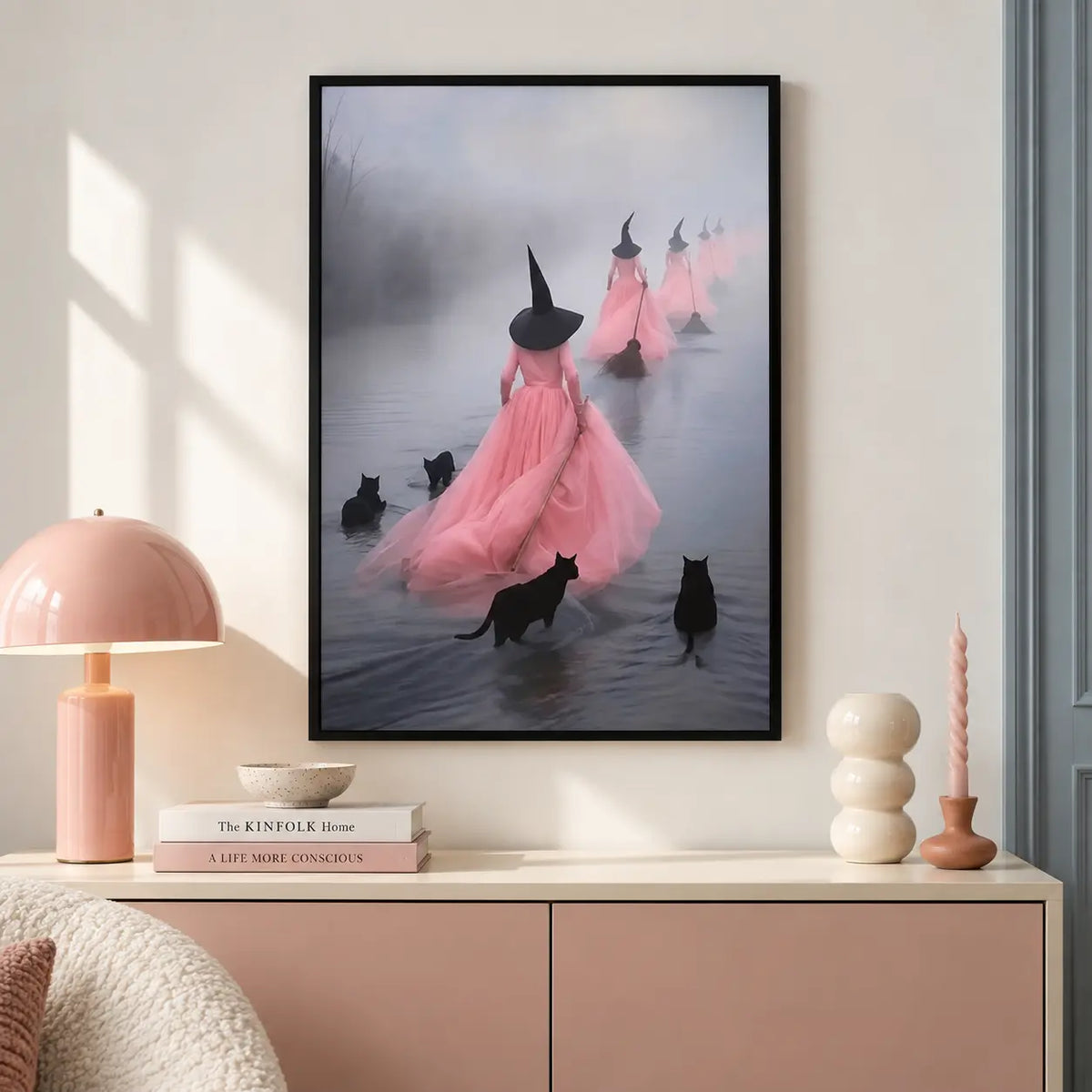 Witch Cat Fantasy Mist Wall Art 4