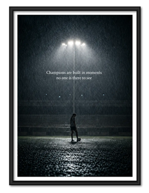 Champions Rainy Football Motivation Wall Art
