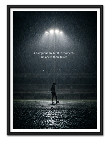 Champions Rainy Football Motivation Wall Art 1