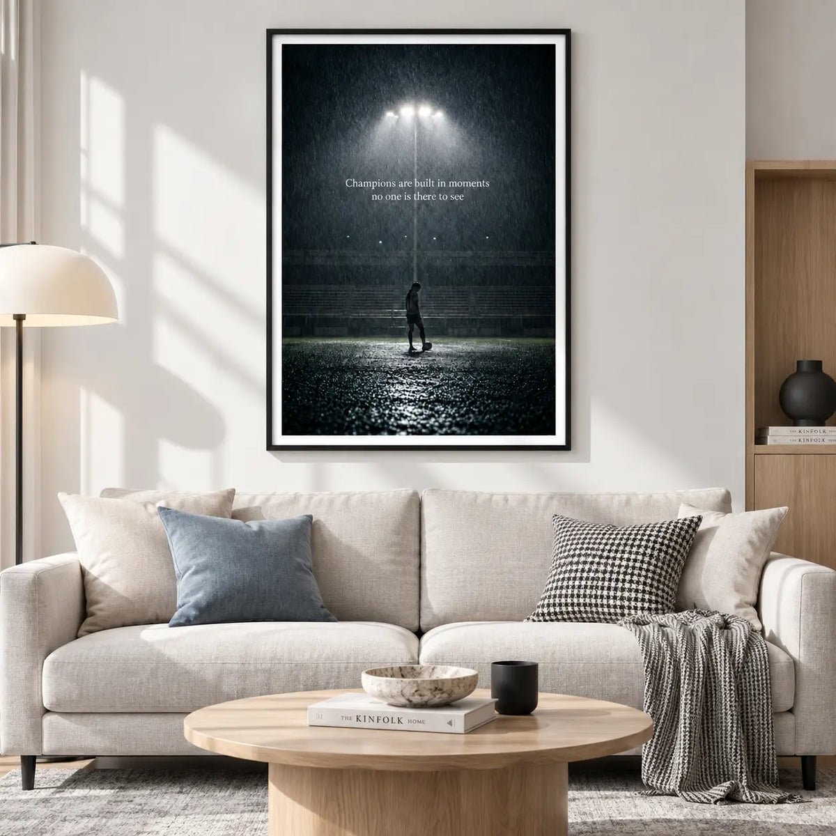 Champions Rainy Football Motivation Wall Art 2