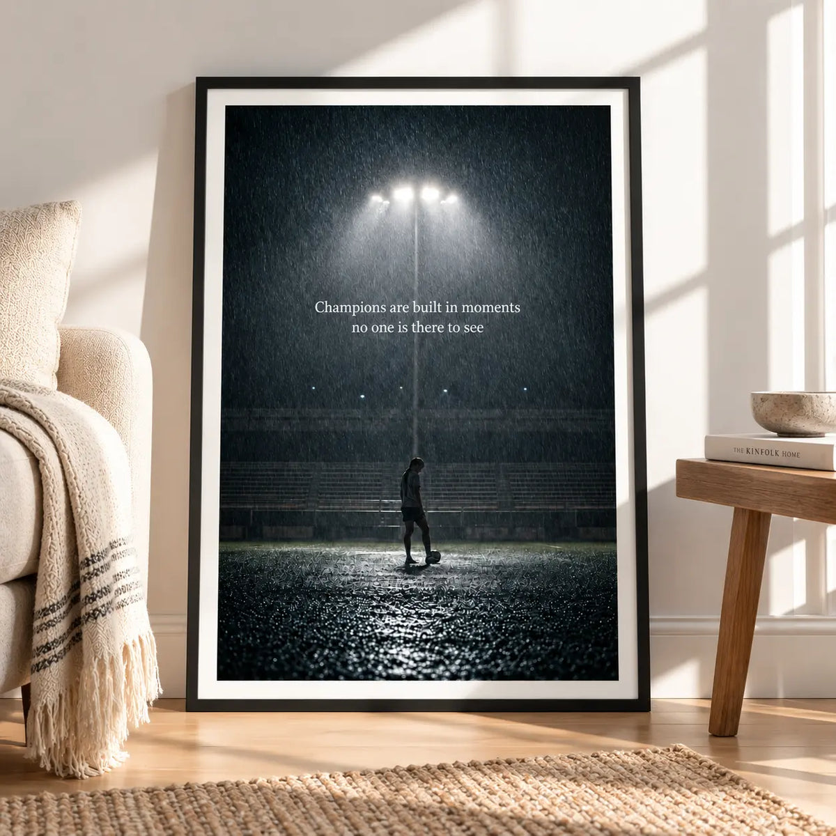 Champions Rainy Football Motivation Wall Art 4