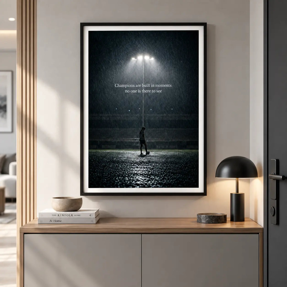 Champions Rainy Football Motivation Wall Art 6