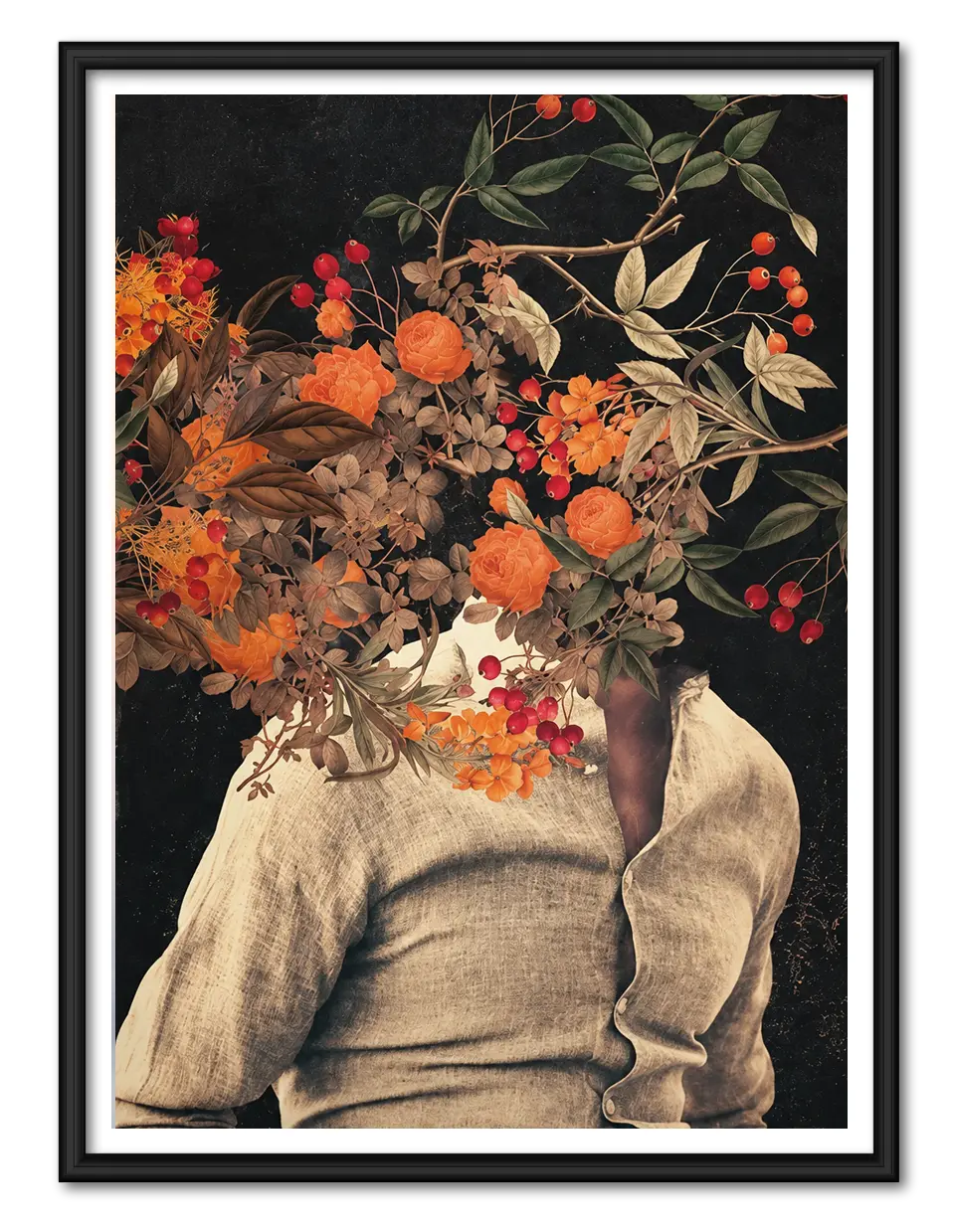 Floral Portrait Nature Fusion Wall Art 1