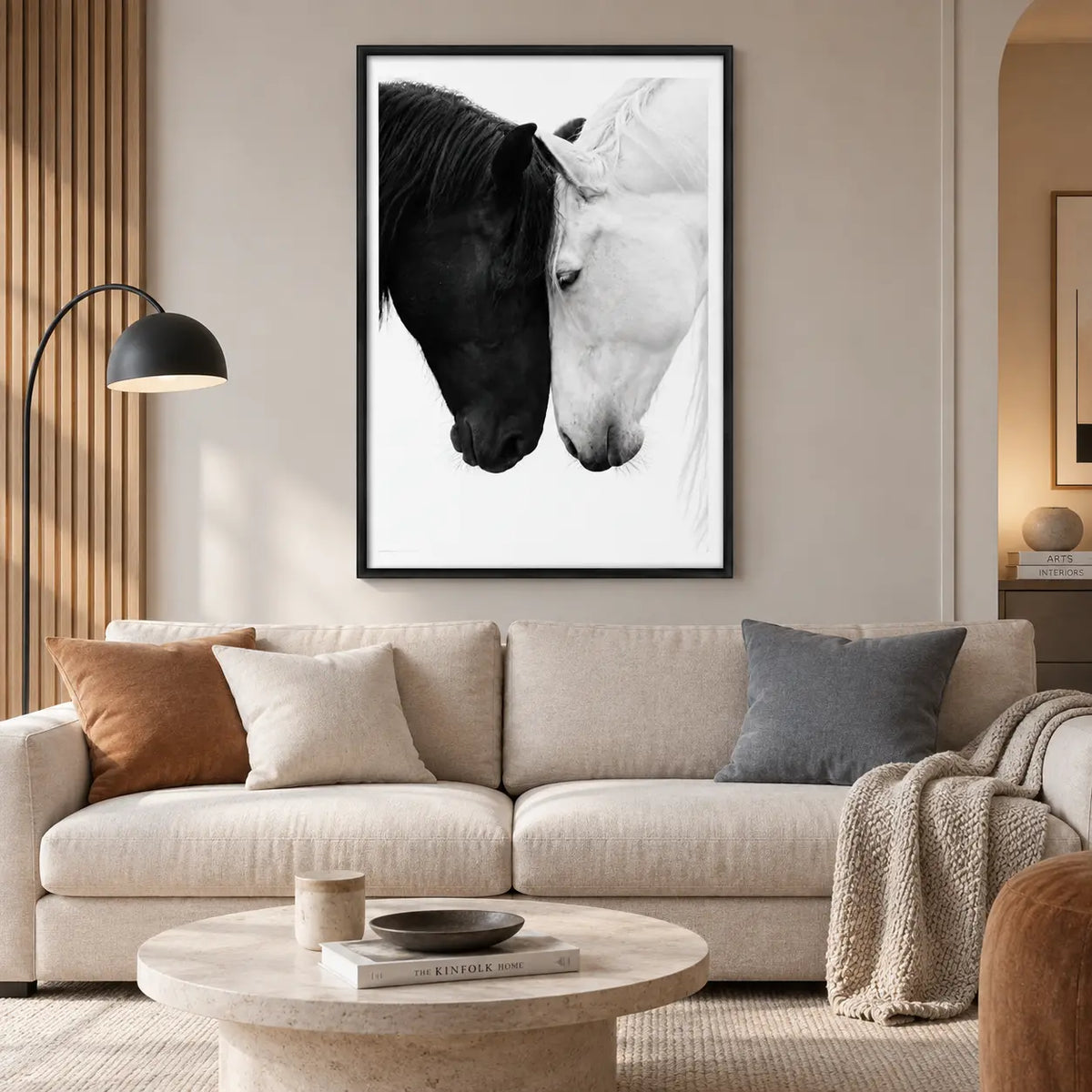 Black and White Horse Harmony Wall Art 3