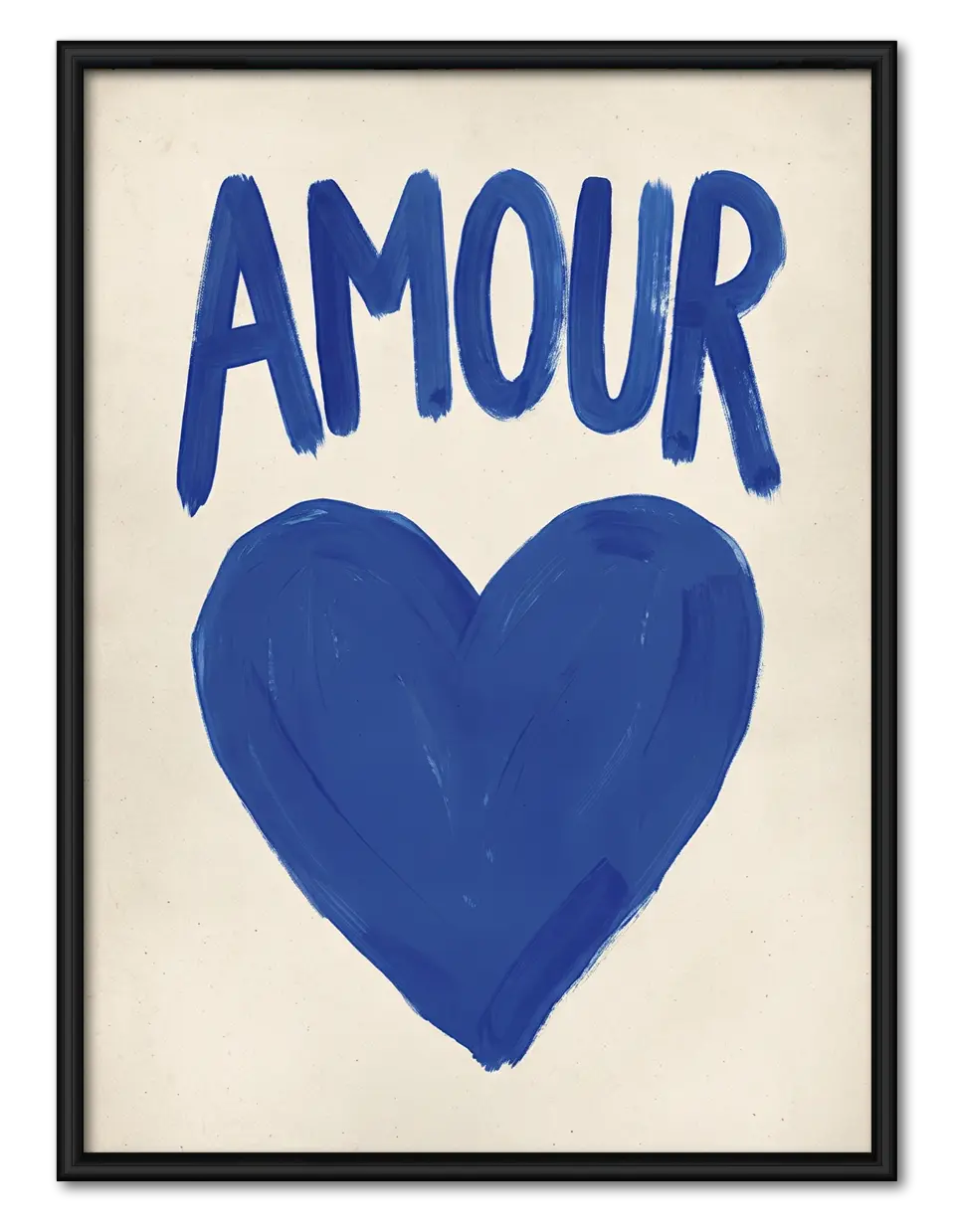 Blue Amour Heart Minimal Wall Art 1