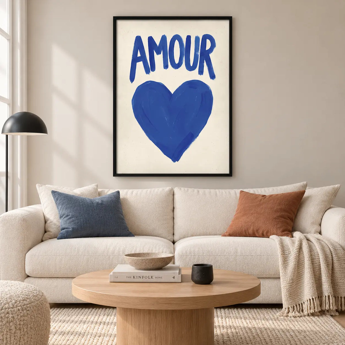 Blue Amour Heart Minimal Wall Art 2