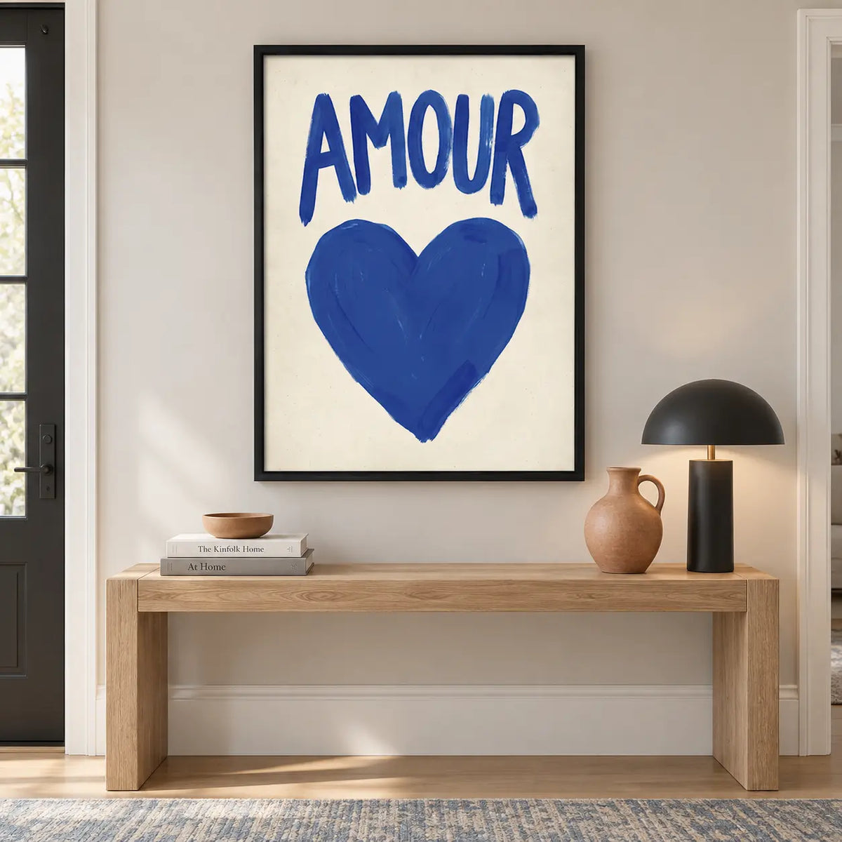 Blue Amour Heart Minimal Wall Art 6