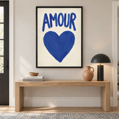 Blue Amour Heart Minimal Wall Art 6