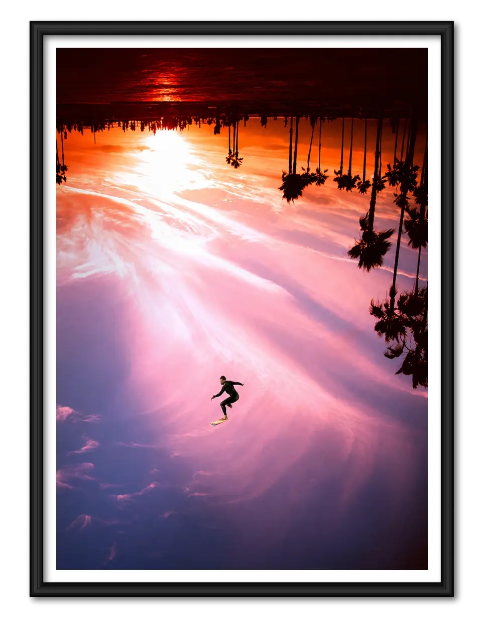 Surreal Sunset Surfer Sky Wall Art 1
