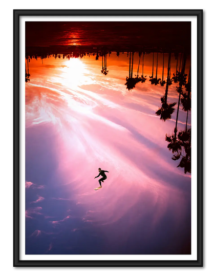 Surreal Sunset Surfer Sky Wall Art