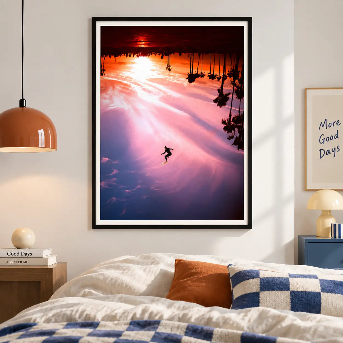 Surreal Sunset Surfer Sky Wall Art 3